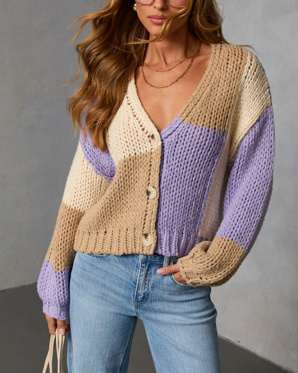 Calm Hour Chunky Color Block Cardigan | VICI