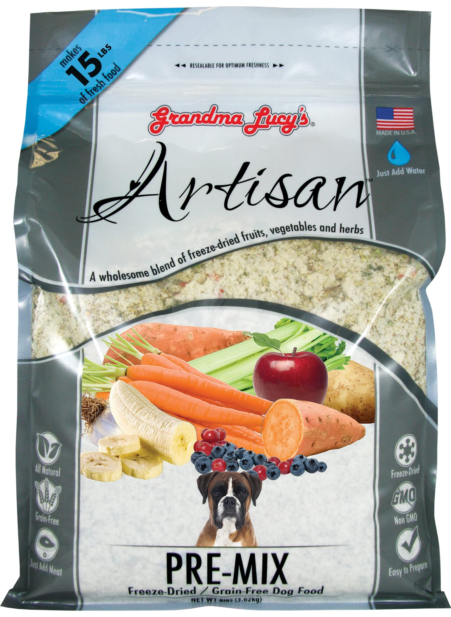 Grandma Lucy's Artisan Pre-Mix Dog Food, Grain Free and Freeze-Dried - 3Lb Bag | Amazon (US)