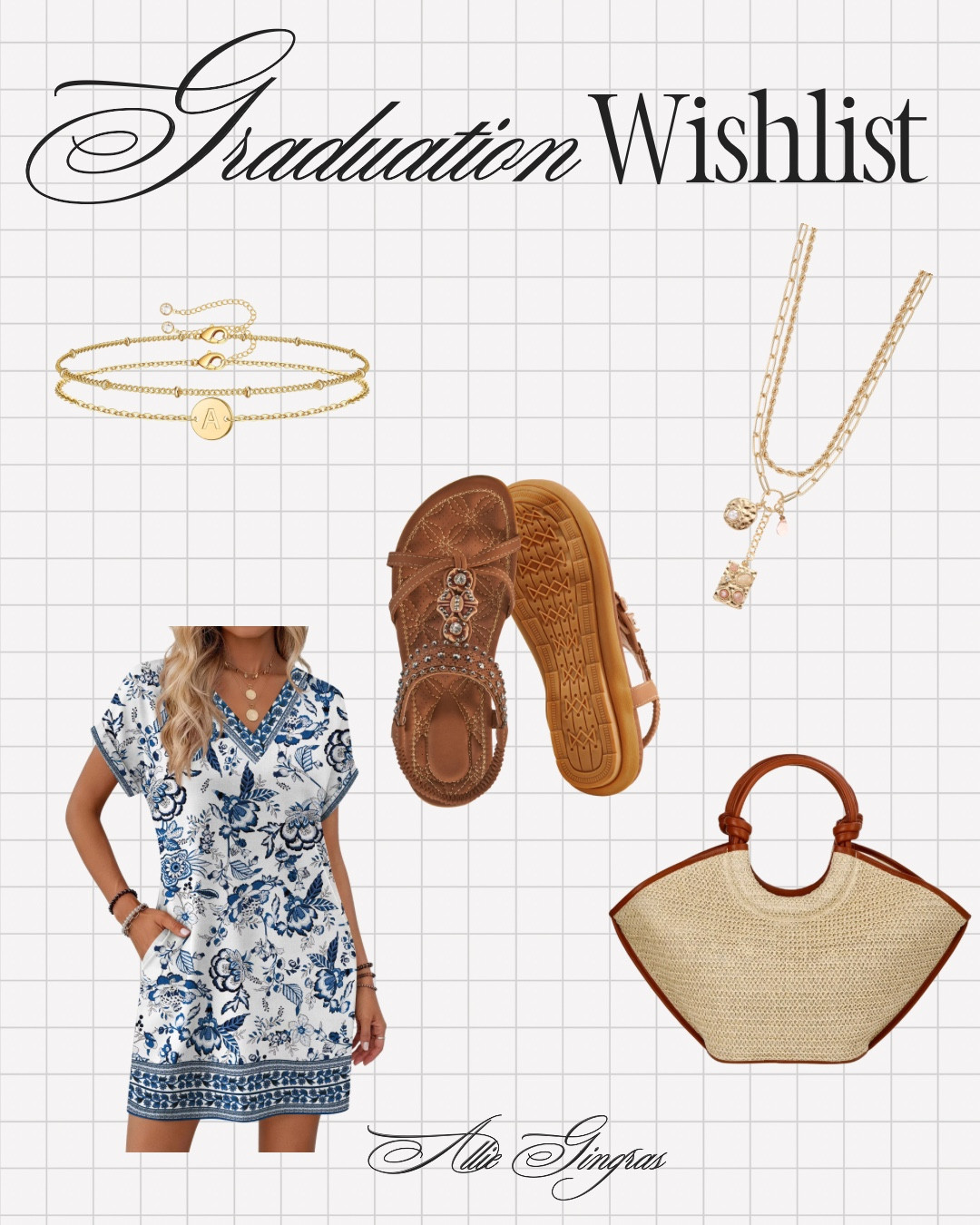 Graduation season outfit number one and she's giving European summer 🤍🎓 Blue floral dress, embellished sandals, straw tote, layered gold necklace and initial bracelet this combo has main character energy. All linked 👇
Which piece is your favorite?

#LTKootd #LTKgrwm #LTKmomlife