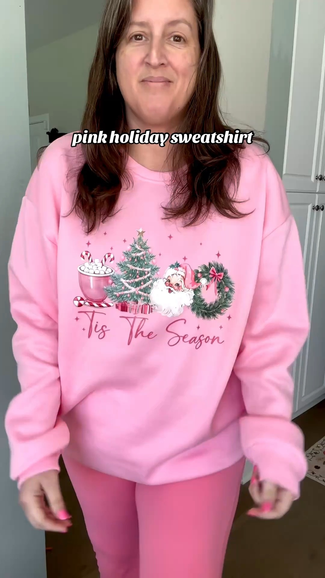 Tis the season pink holiday sweatshirt 

#LTKHoliday #LTKmomlife #LTKootd