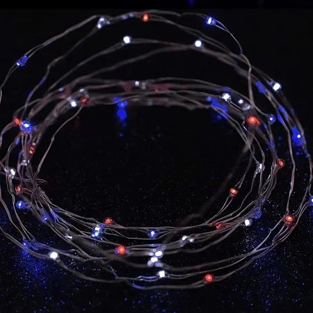 July 4th Independence Day LED String Lights 10 ft 60 LEDs Copper Wire with The Remote Timer USA Amer | Walmart (US)
