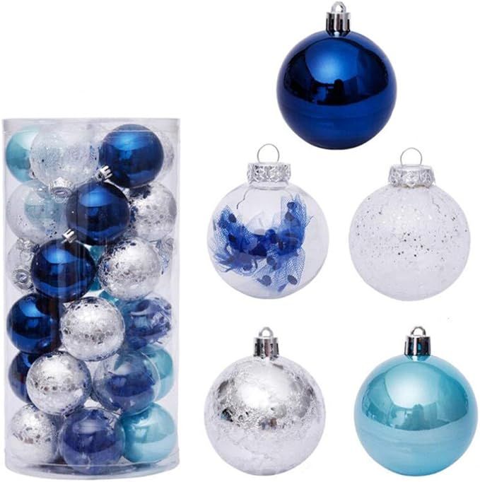 DMZing 30PCS Christmas Ball Baubles Party Xmas Tree Decorations Hanging Ornament Decor, Christmas... | Amazon (US)