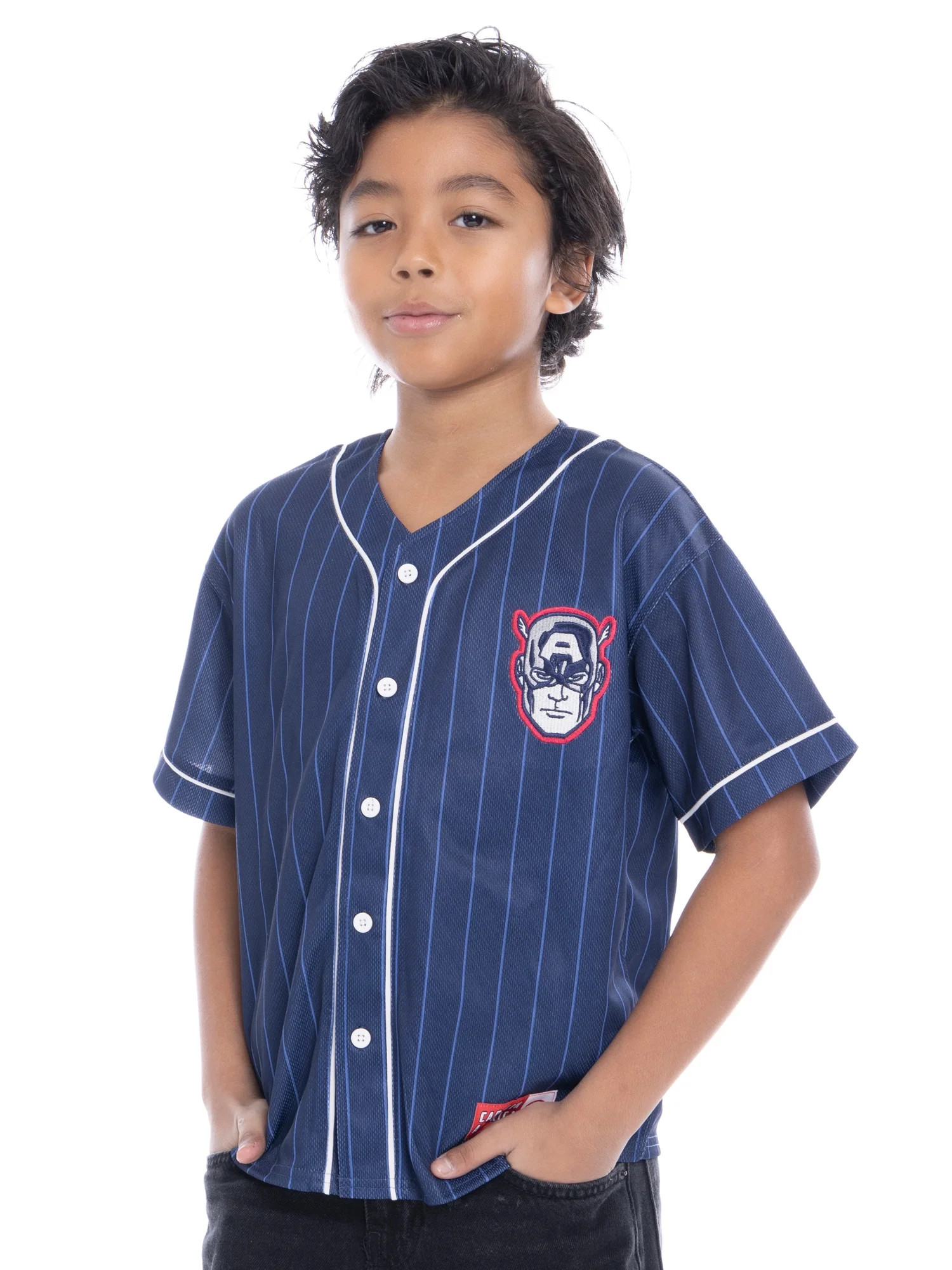 Captain America Boys Character Graphic Baseball Jersey, Sizes 4-18 - Walmart.com | Walmart (US)