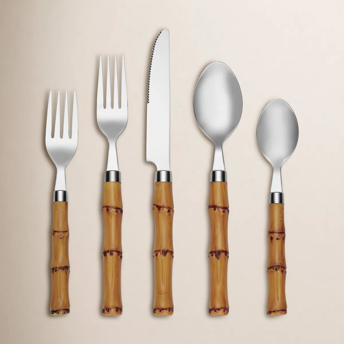 Cambridge Bamboo Handle 20-Piece Flatware Set | Wayfair North America