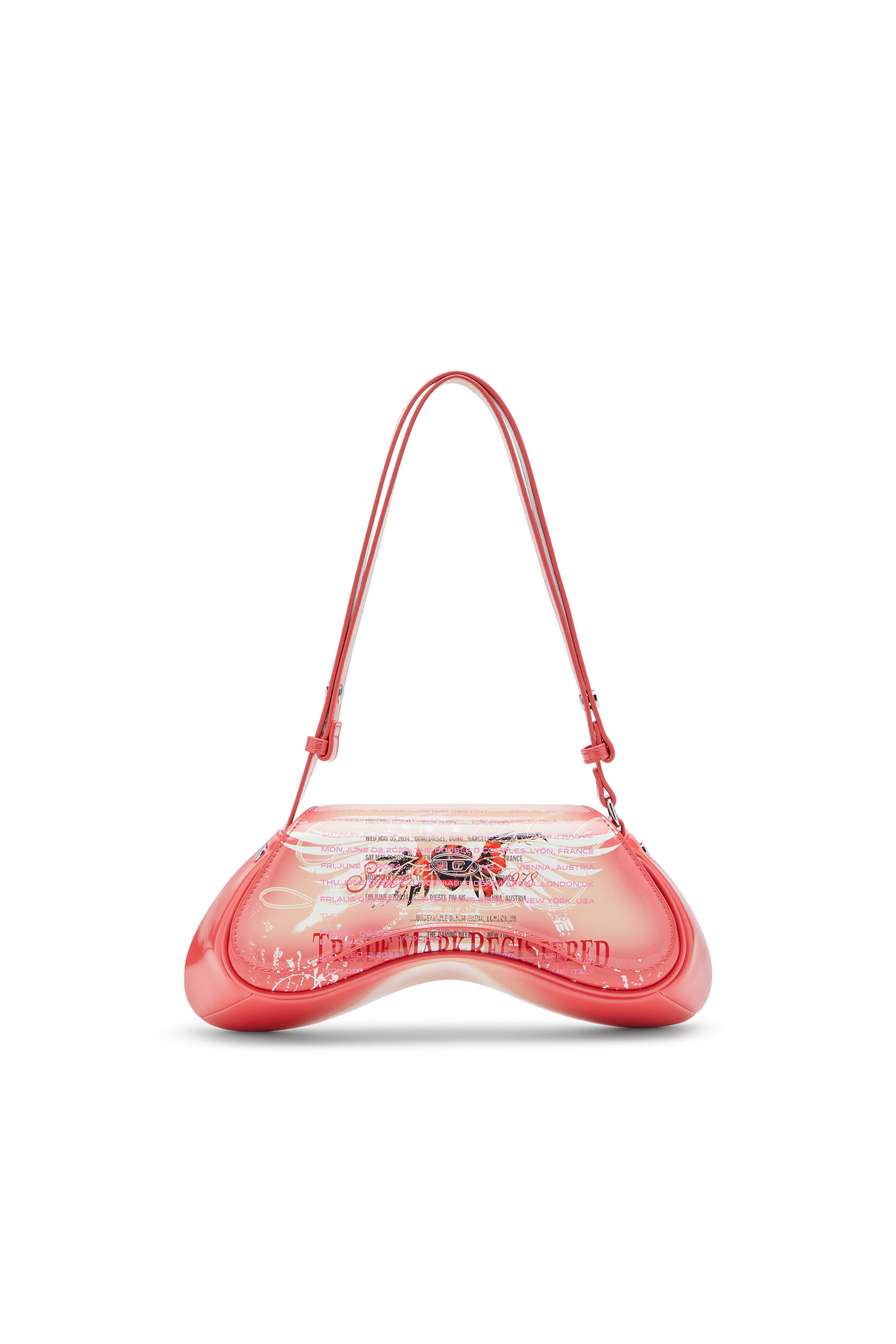 Diesel - Play-Shoulder bag in printed glossy PU - Crossbody Bags - Woman - Pink | Diesel AU