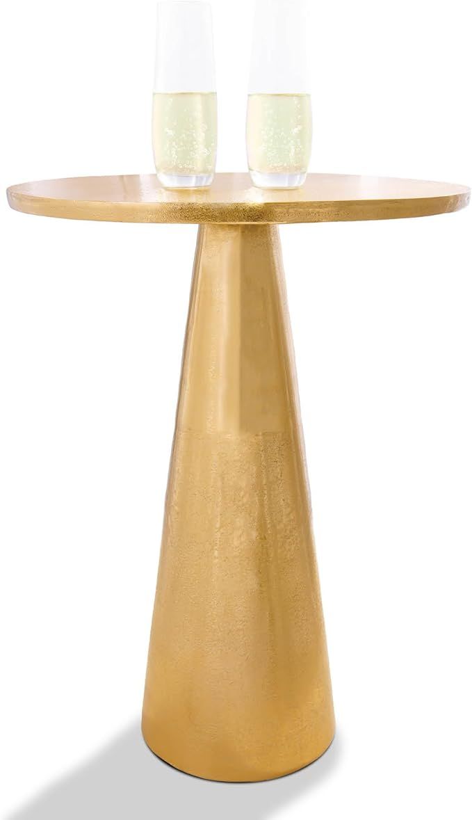 Small Round Bronze End Table by Objet D’Art, Accent, Side, Pedestal, Martini, Drink Table for L... | Amazon (US)