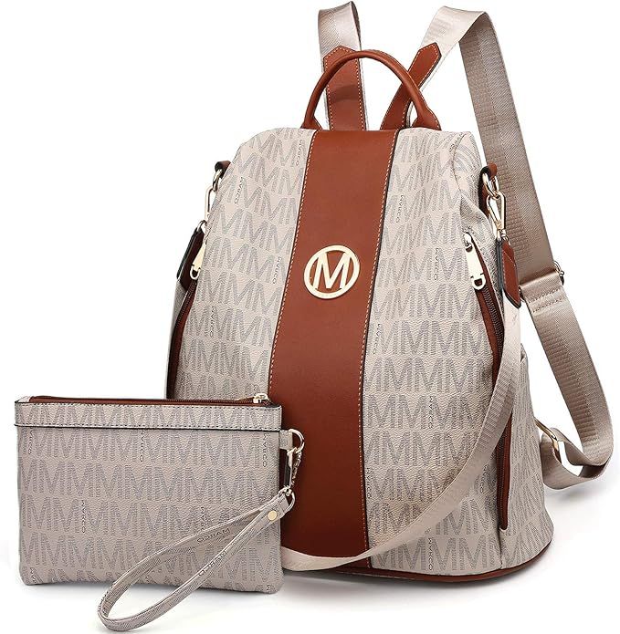MKP Women Fashion Backpack Purse Multi Pockets Signature Anti-Theft Rucksack Travel School Should... | Amazon (US)