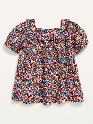 Ruffled Floral-Print Square-Neck Top for Toddler Girls | Old Navy (US)