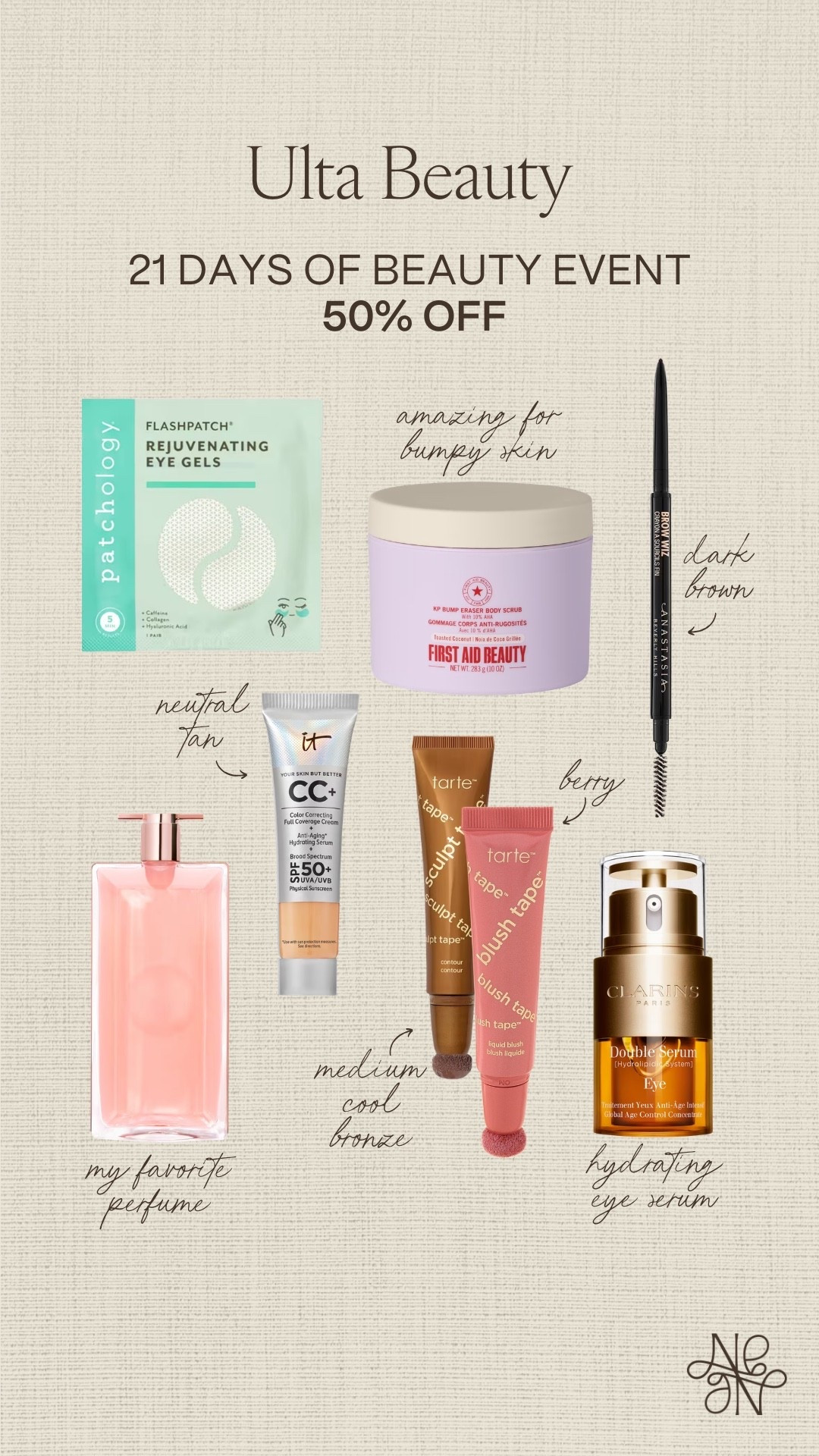 21 days of beauty event!! 50% OFF my Ulta beauty favorites 💕

Ulta sale
Beauty sale 
Lancôme perfume 
Skincare 

#LTKBeauty #LTKSaleAlert