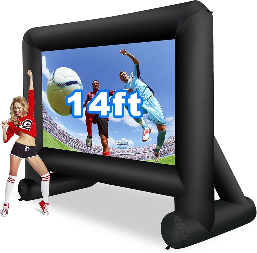 GZKYYLEGS 14 Feet Indoor and Outdoor Inflatable Blow up Mega Movie Projector Screen with Carry Ba... | Amazon (US)