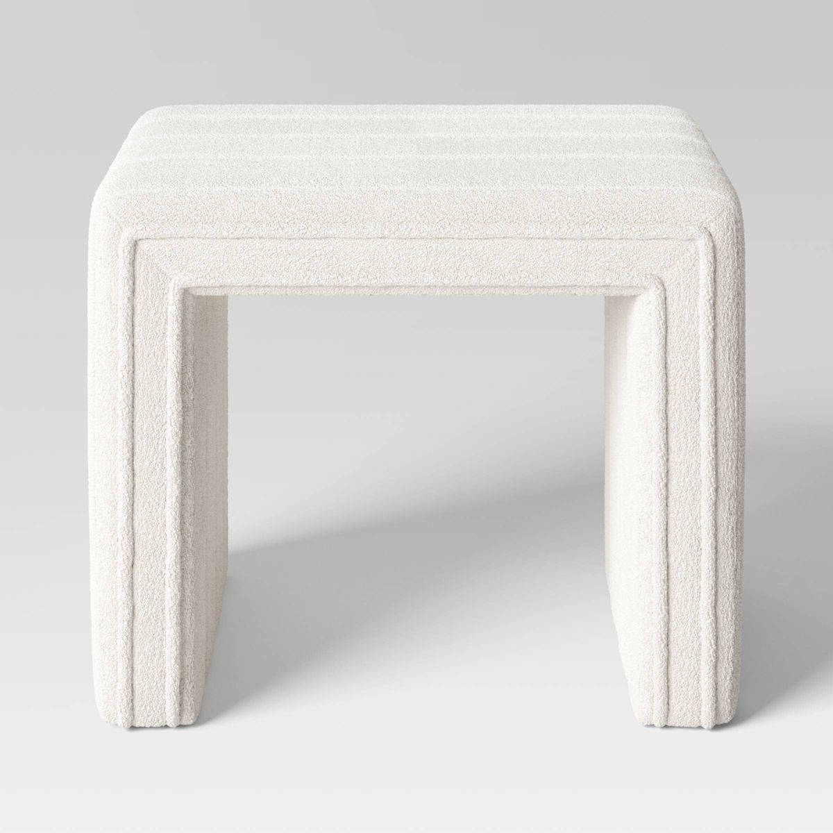 Channel Tufted Ottoman Cream Boucle Gray - Threshold™ | Target