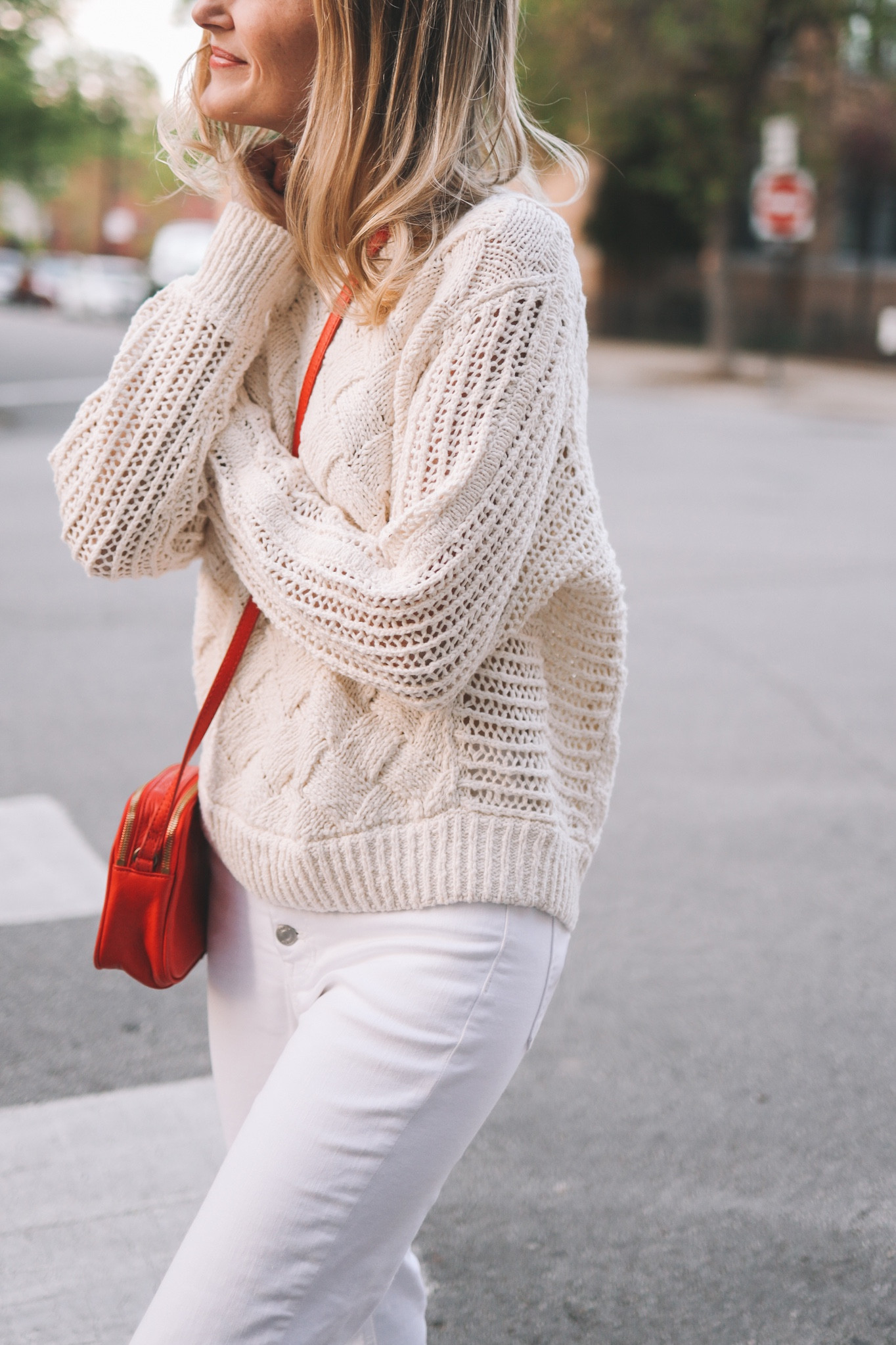 Open stitch pullover on sale sweater