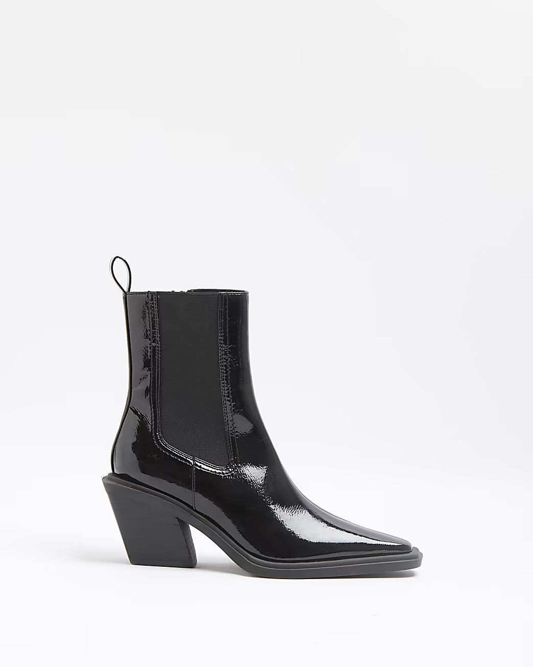 Black patent western boots | River Island (UK & IE)