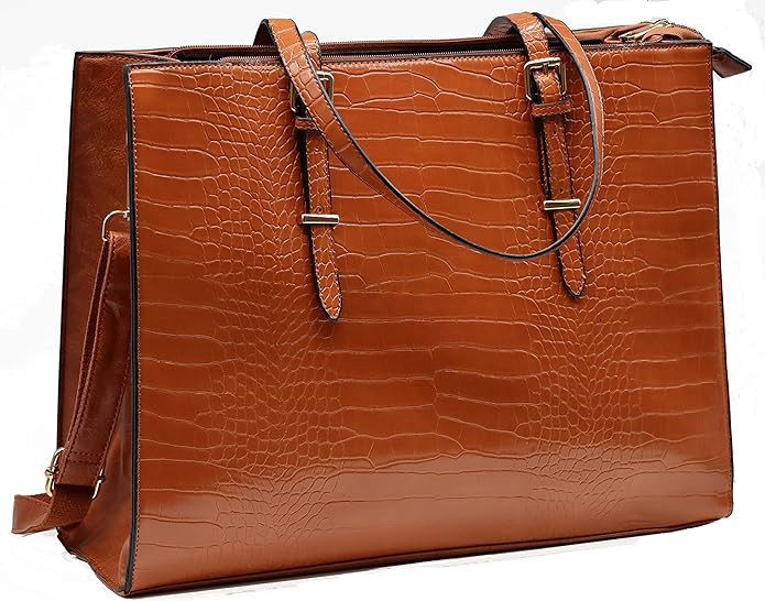 Amaze Laptop Bags for Women 15.6” Waterproof PU Leather Large Capacity Shoulder Tote for Ladies... | Amazon (US)