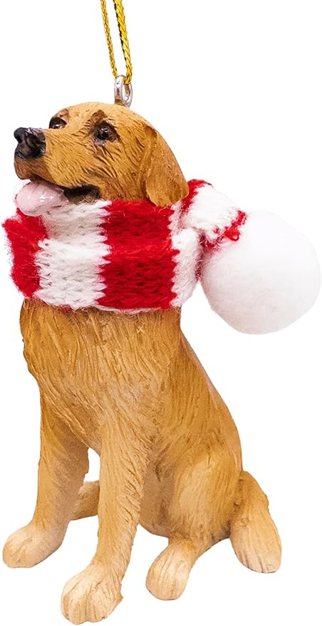 Golden Retriever Dog Lover Christmas Tree Ornament with Candy Cane Scarf | Amazon (US)