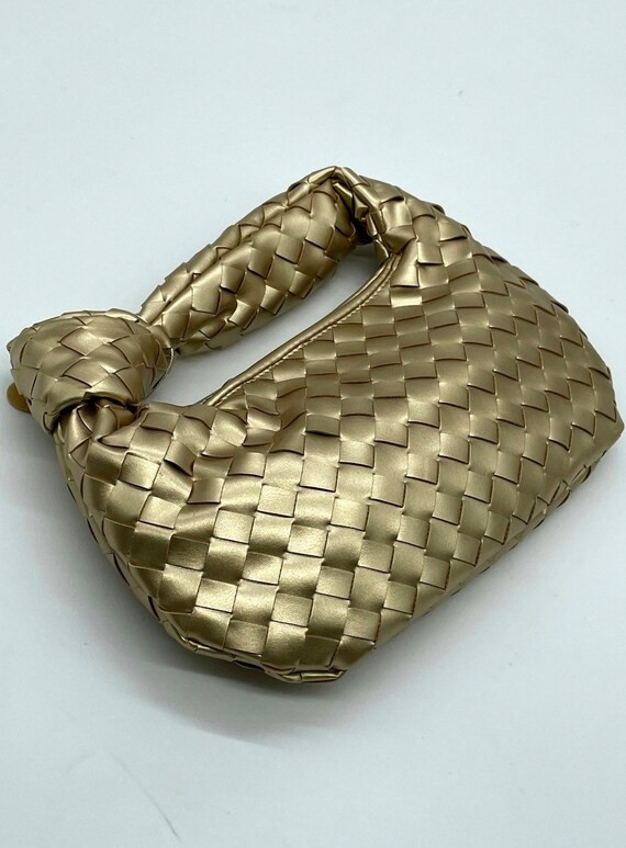 Gold Woven Knotted Clutch Bag - Etsy | Etsy (US)