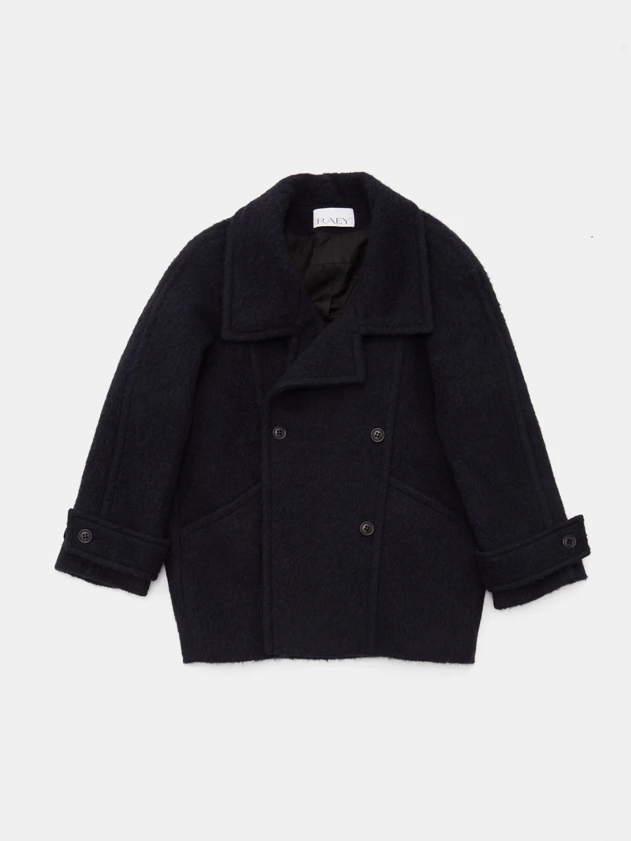 Funnel neck wool-blend short blanket coat | Raey | Matches (UK)
