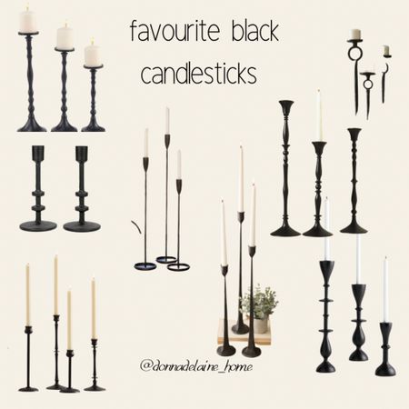 Beautiful black candle holders! 
Halloween, table styling, console styling 

#LTKhome #LTKSeasonal