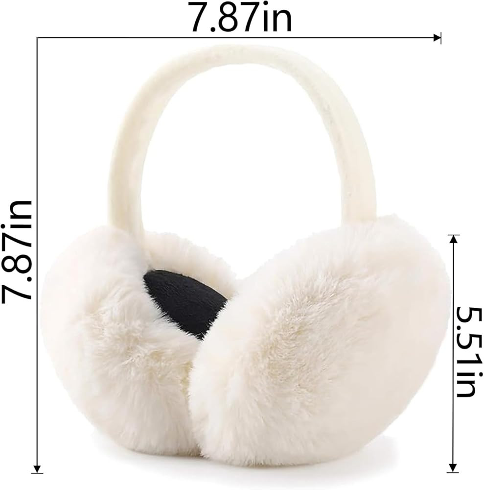 LCXSHYE Winter Ear muffs Faux Fur Warm Earmuffs Cute Foldable Outdoor Ear Warmers For Women Girls | Amazon (US)