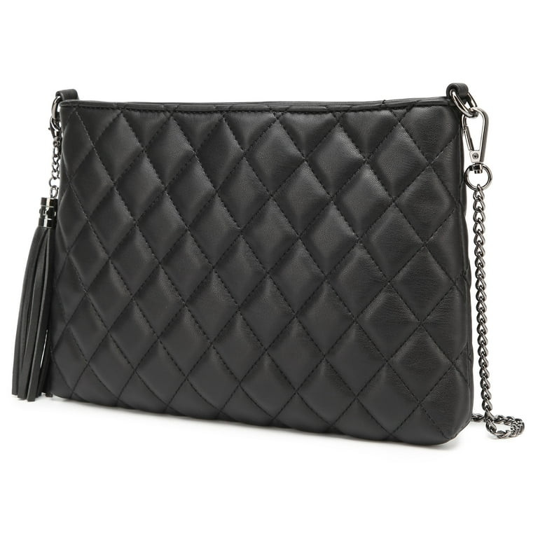 Quilted Soft Clutch Purse Fashion Wristlet Crossbody Bag | Walmart (US)