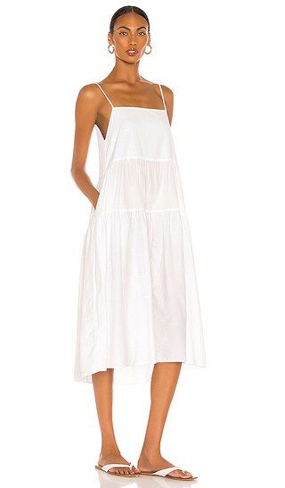 Cotton Tiered Dress in White | Revolve Clothing (Global)