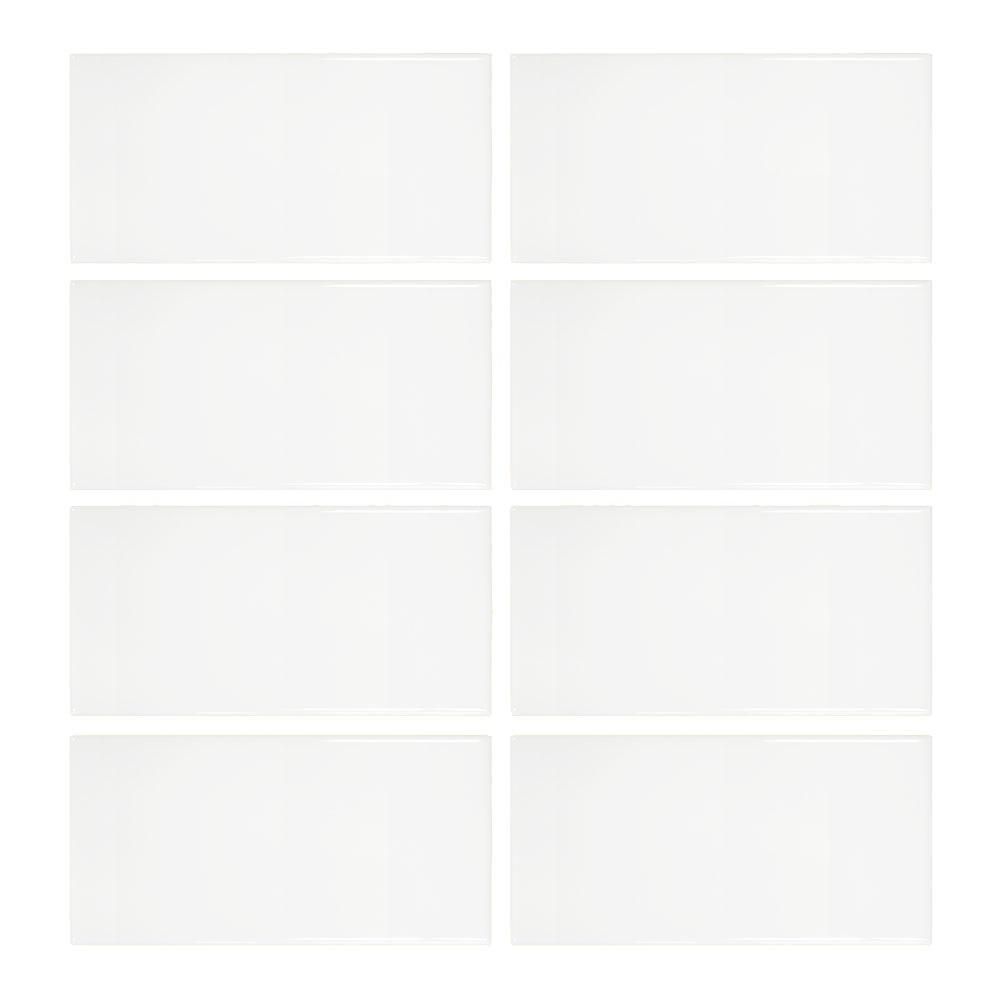 Allegro White 3 in. x 6 in. Ceramic Wall Tile (8 Pieces/Pack) | The Home Depot