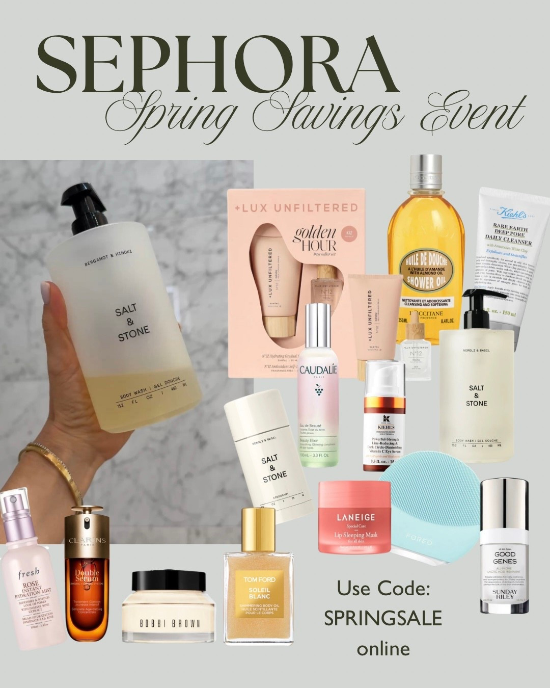 Sephora Sale is here!! Here are some of my favorite skin care products!

Rouge Members: 20% off from April 10-20 
VIB Members: 15% off starting April 14-20
Insider Members: 10% off starting April 14-20 
All tiers: 30% off Sephora Collection
Code: Use Code SPRINGSALE online 

#SaleAlert #SephoraSale #SkinCare #TriedAndTrue #BodyWash #LipMask #PoreCleanser 

#LTKBeauty #LTKSaleAlert
