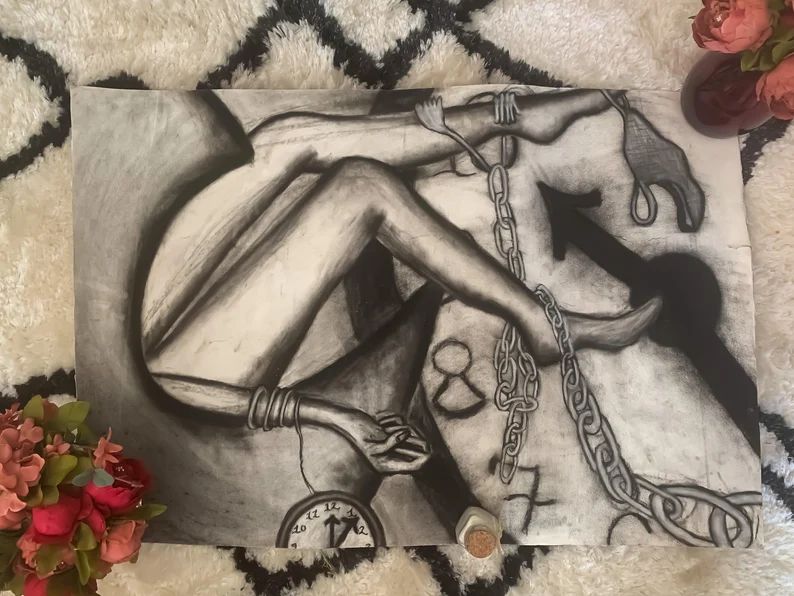 Chained in Time Charcoal | Etsy (US)