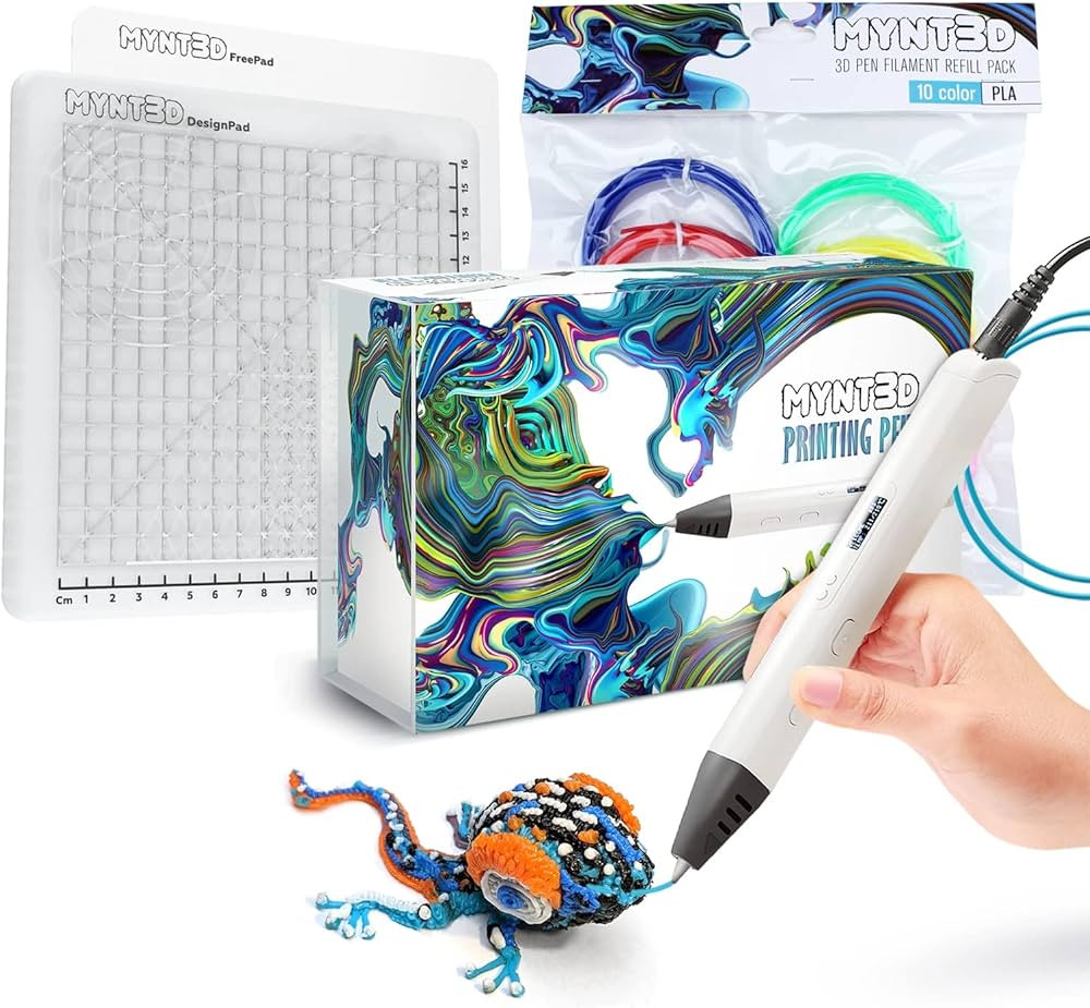 MYNT3D Pro 3D Pen + 10 Color PLA + DesignPad Mat Kit | Amazon (US)