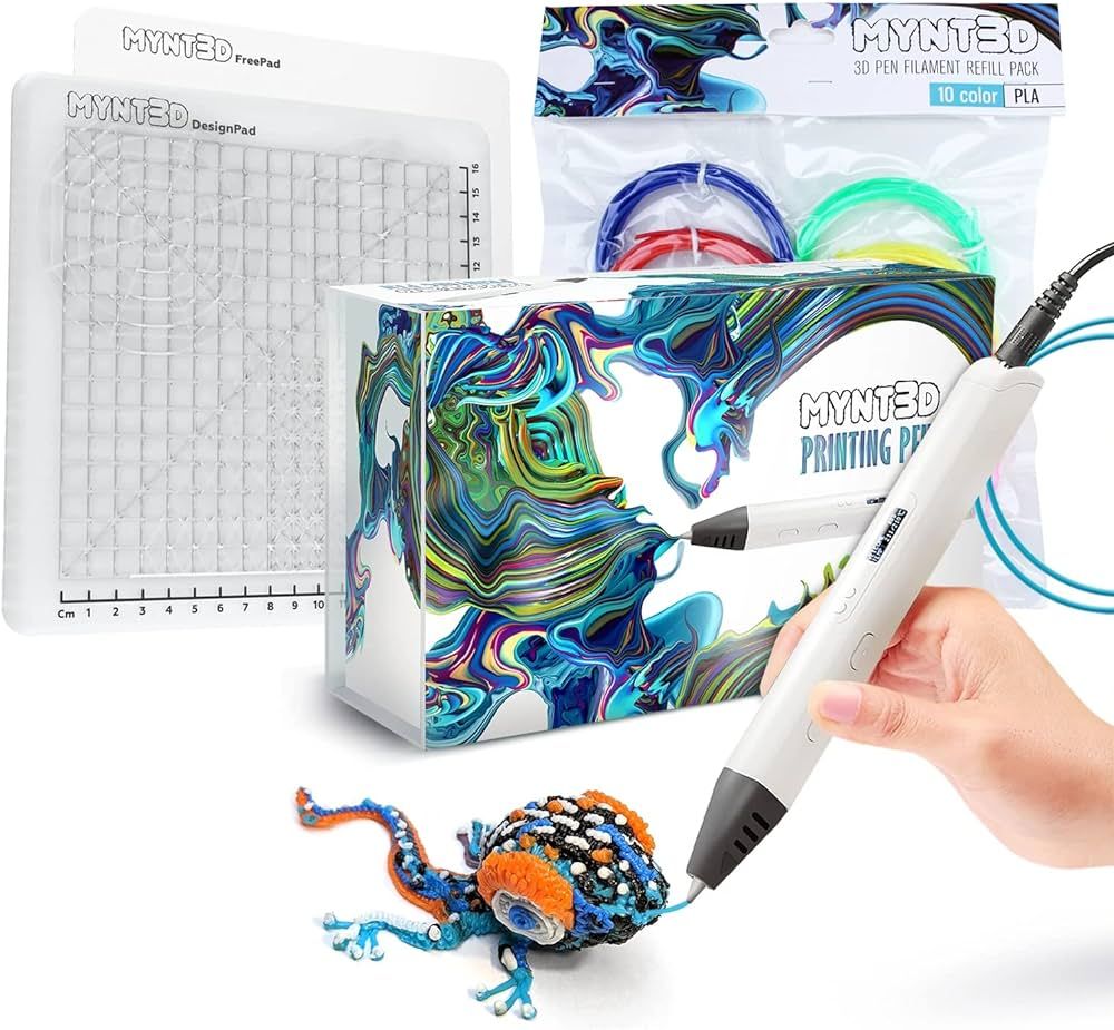 MYNT3D Pro 3D Pen + 10 Color PLA + DesignPad Mat Kit | Amazon (US)