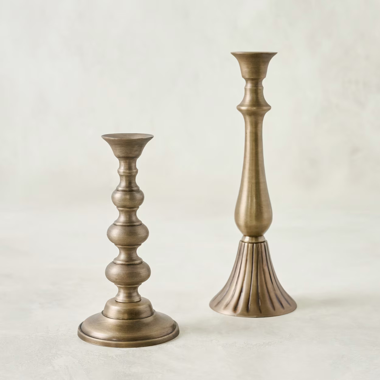 Faris Antiqued Brass Candleholder | Magnolia