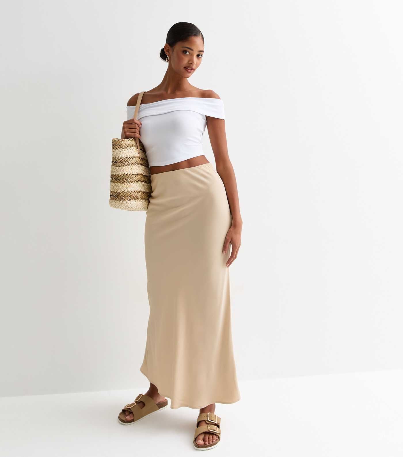 Stone Bias Cut Midi Skirt
						
						Add to Saved Items
						Remove from Saved Items | New Look (UK)