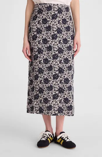Madewell Floral Print Linen Midi Skirt | Nordstrom | Nordstrom