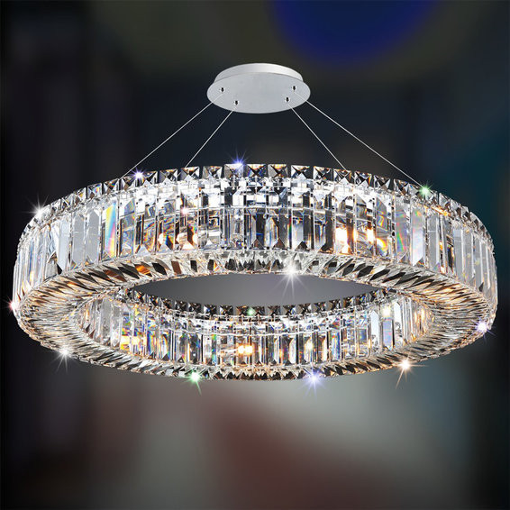 Sparkling Crystal Block Ring Chandelier | Shades of Light