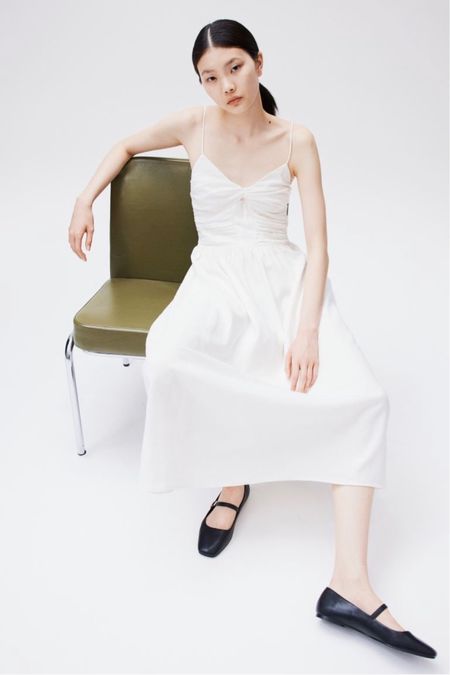 White linen midi dress - white dress 

#LTKfindsunder100 #LTKSeasonal #LTKstyletip