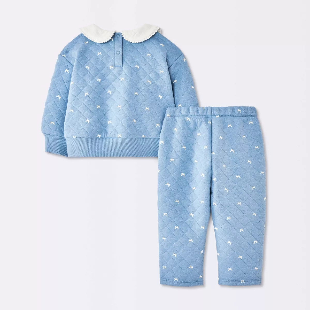 Baby Girls' Quilted Holiday Bow Set - Cloud Island\u2122 Blue 6-9M | Target