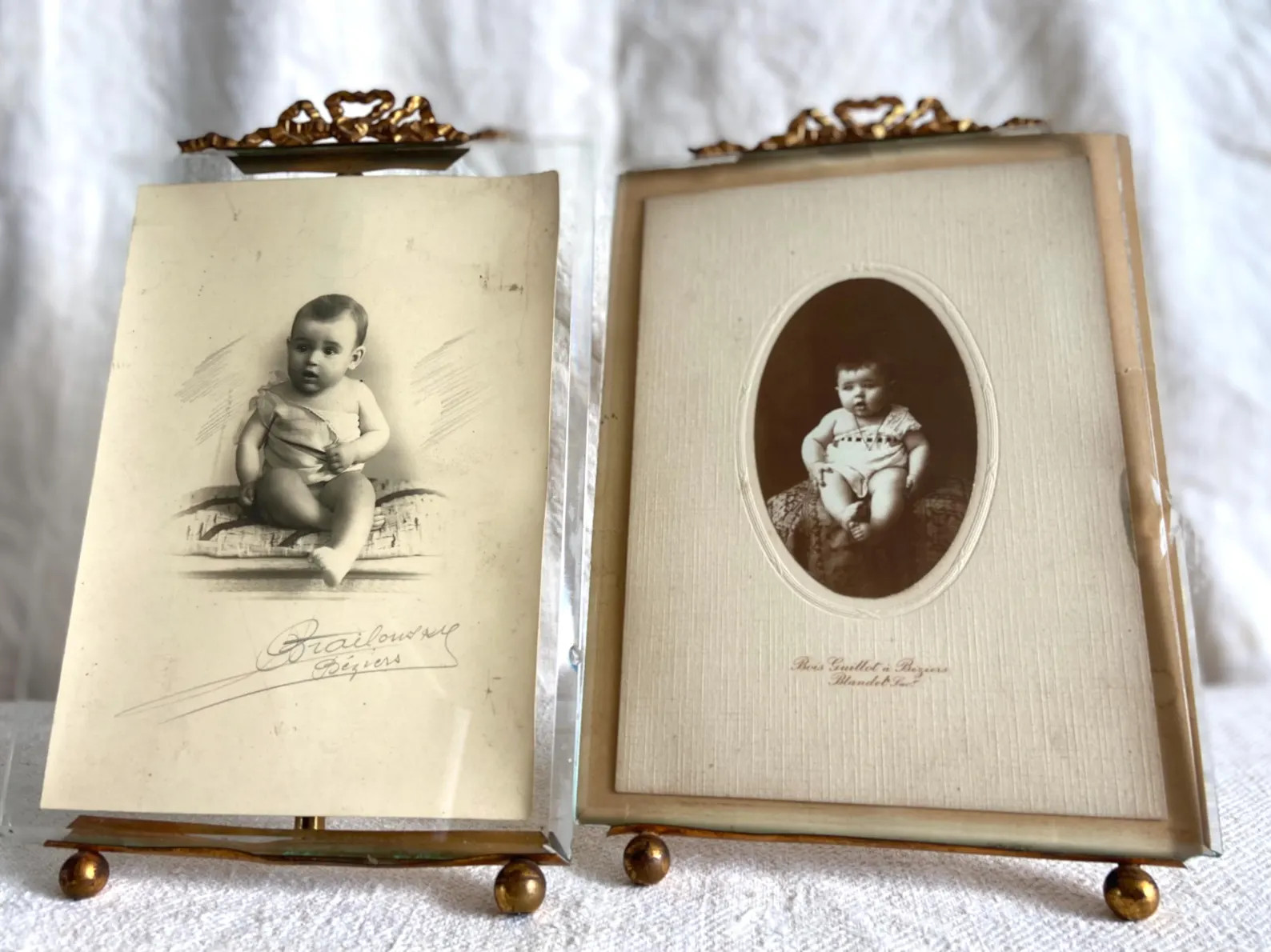 Antique French Photo Frames, Brass and Glass, Original Family Pictures, Authentic Brass Fittings,... | Etsy (Global)