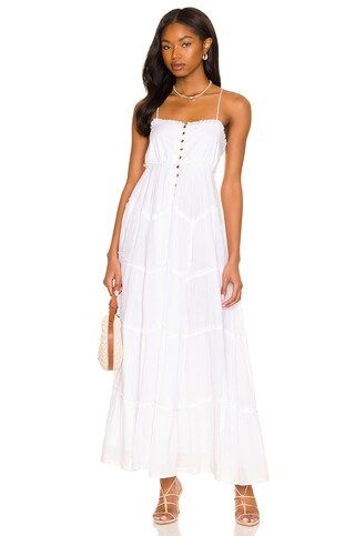 Show Me Your Mumu Gracie Midi Dress in White Voile from Revolve.com | Revolve Clothing (Global)