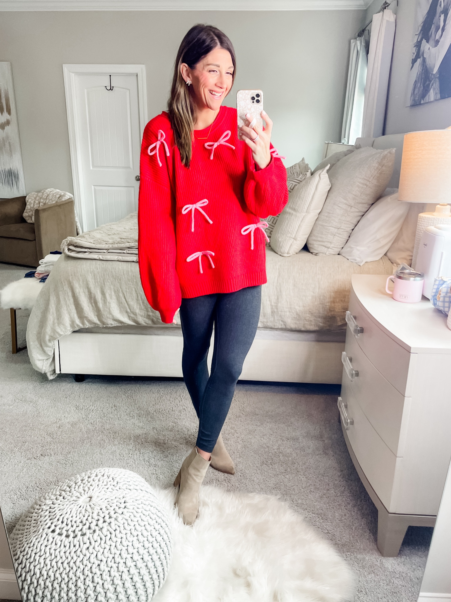 Sweater: tts-M slight oversized fit
Leggings:tts-6 align 25in. Color:  Diamond Texture Print Black Multi
Shoes: tts-8
Earrings

Click below to shop 


#LTKStyleTip #LTKParties #LTKHoliday