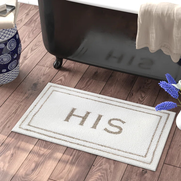 Ghofran His Rectangle Non-Slip Bath Rug | Wayfair North America