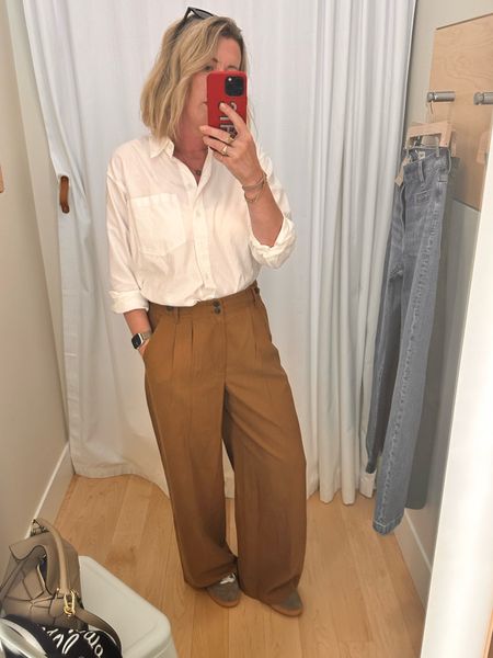 Madewell shopping trip. The perfect Wide leg trousers (true to size) and my trusty Boden Connie shirt)

#LTKover40 #LTKeurope #LTKSeasonal
