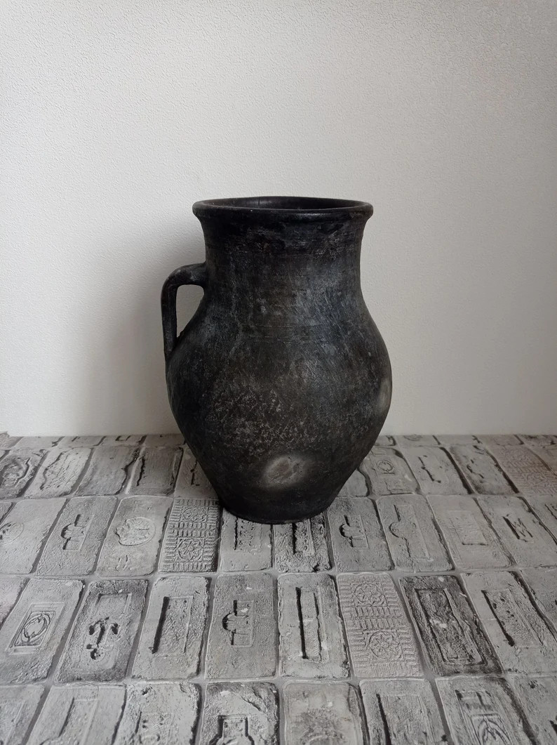 Vintage Black Clay Pitcher Wabi Sabi Pottery Old Clay | Etsy | Etsy (US)