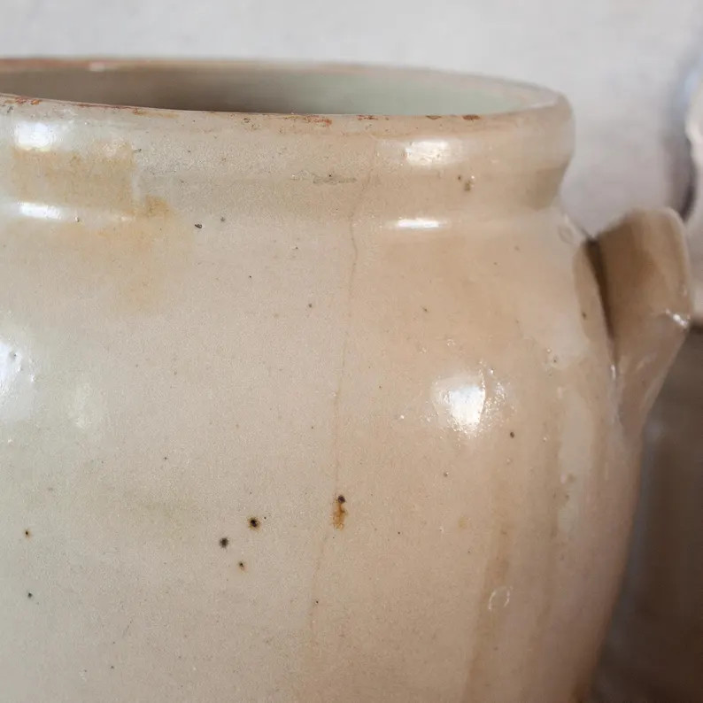 Antique French Beige Glazed Stoneware Confit Pot - Etsy | Etsy (Global)