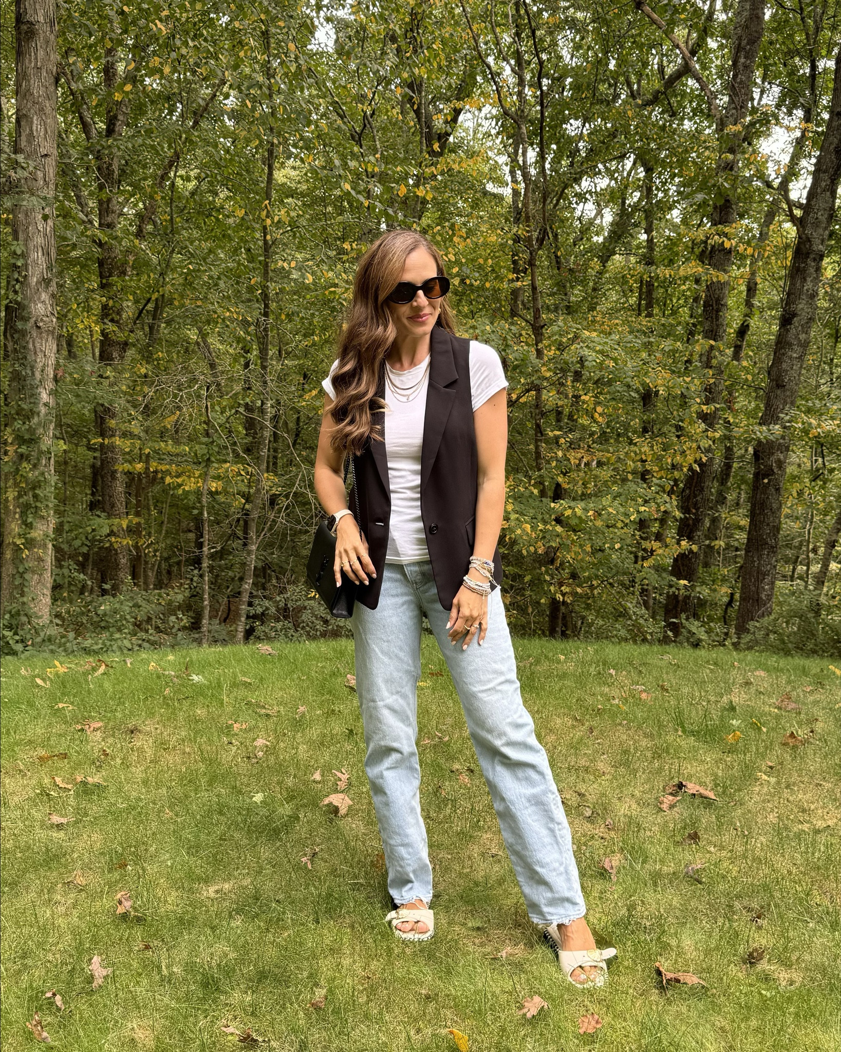 From day to night in this fall transition look featuring these gorgeous new shell sandals on sale and my fave viral sunnies and a great black sleeveless vest or a black boot to go out after work!  

#LTKSeasonal #LTKStyleTip #LTKFindsUnder50