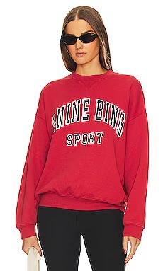 ANINE BING Jaci Sweatshirt in Red from Revolve.com | Revolve Clothing (Global)