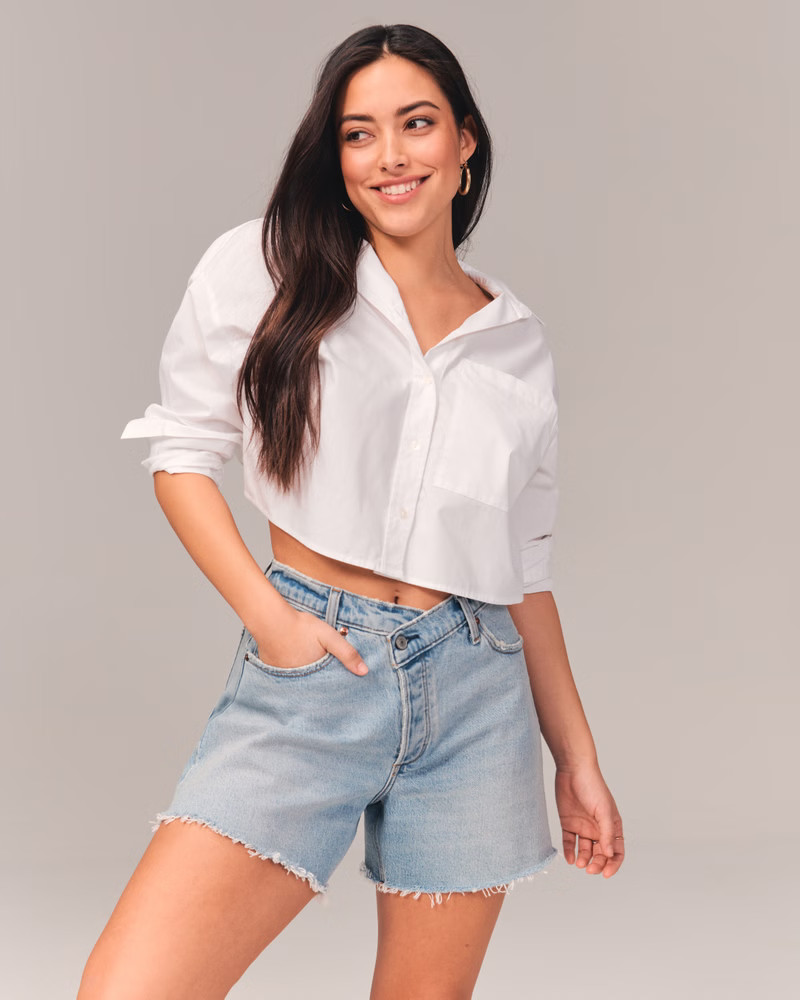 Women's Curve Love High Rise Dad Shorts | Women's Bottoms | Abercrombie.com | Abercrombie & Fitch (US)