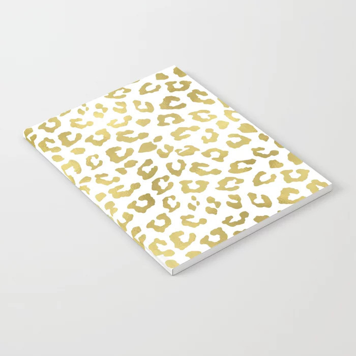 Glam Gold Cheetah Animal Print Journal Notebook by Glitter And Chic - 6" x 8" Lined | Society6