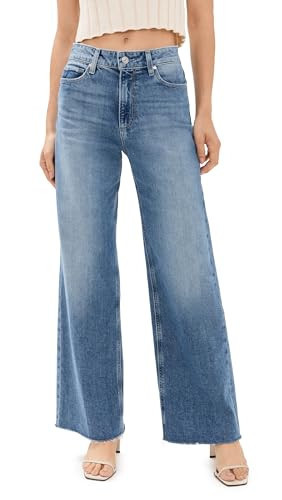 PAIGE Women's Anessa Raw Hem Jeans, Archives, Blue, 32 | Amazon (US)