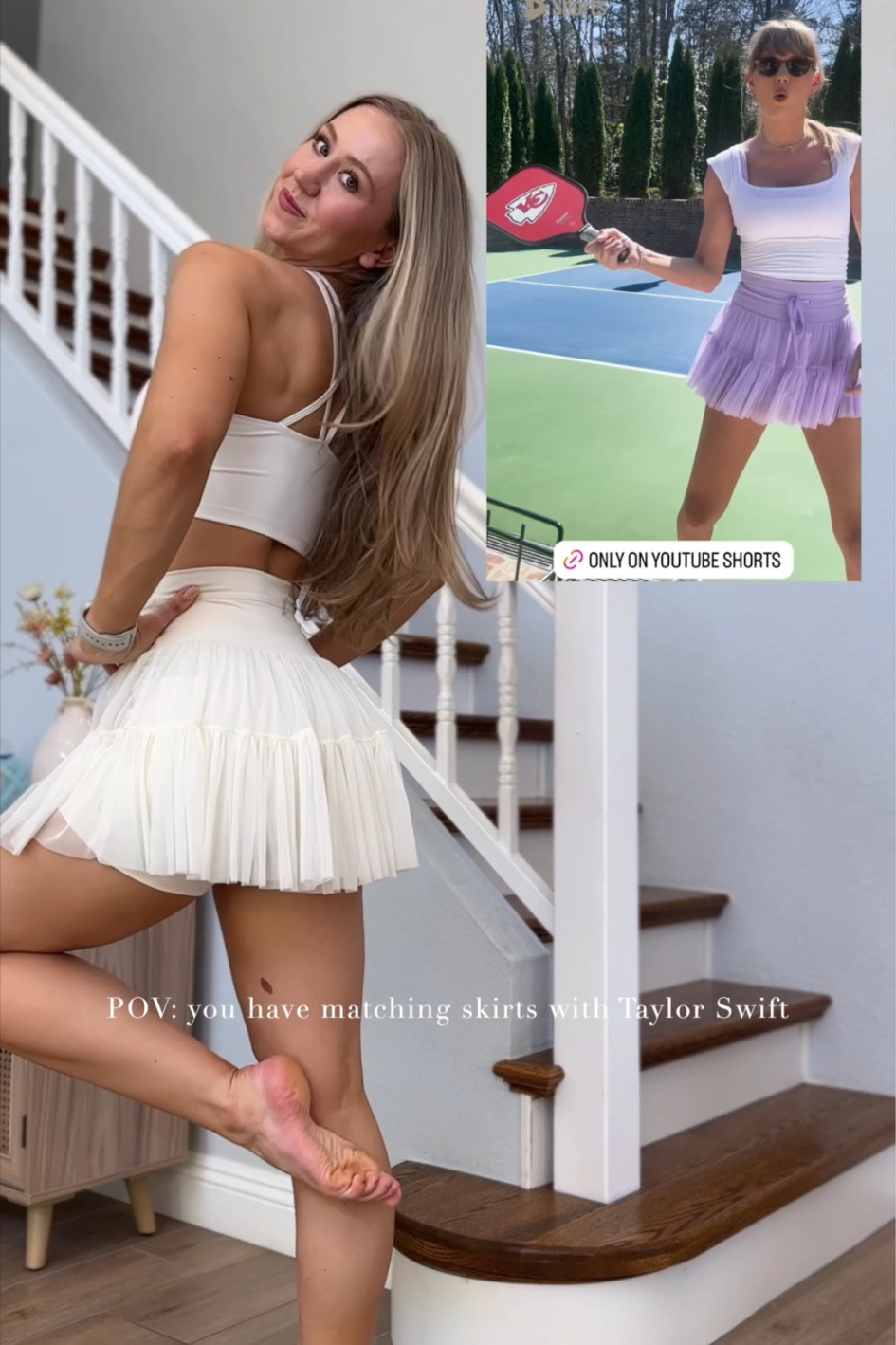 Matching skirts with Taylor Swift! This is the ivory pirouette skort in size small 