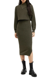 Click for more info about AllSaints Margetta Long Sleeve Wool Blend Sweater & Dress Set | Nordstrom